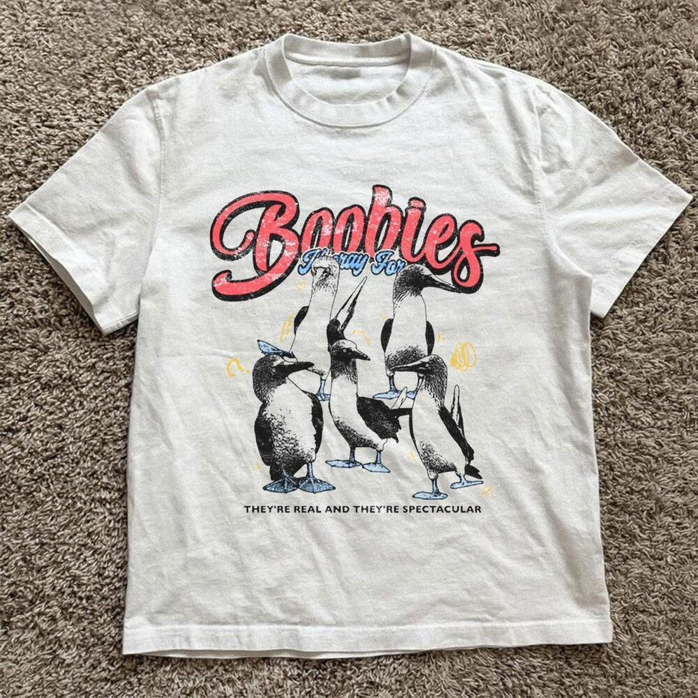 White Hooray For Boobies Bird T-Shirt